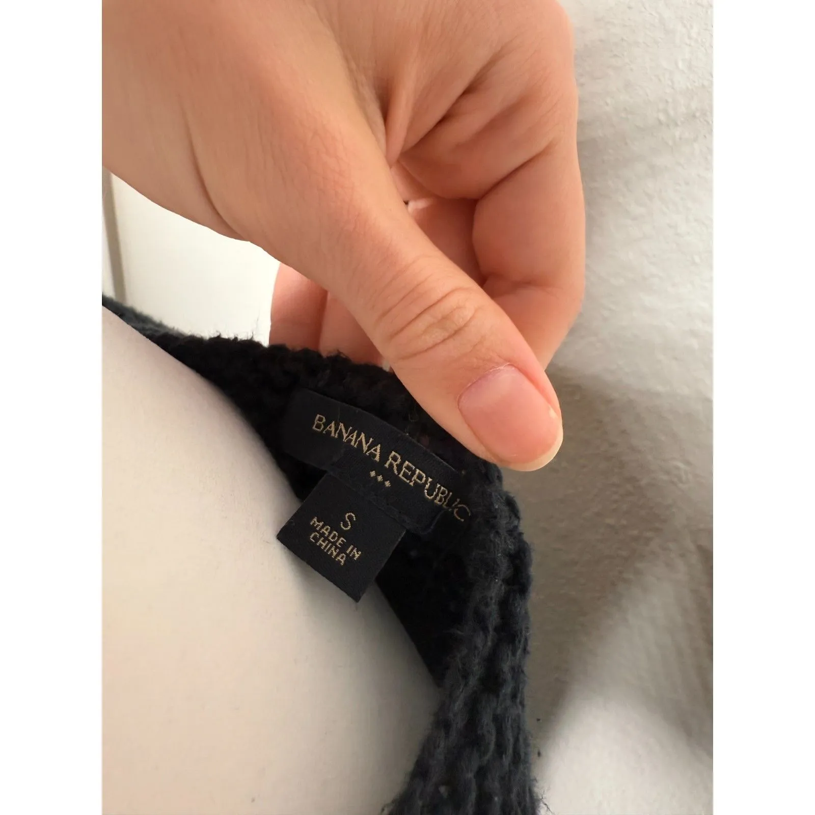 Y2k Banana Republic Black Knit Cardigan Womens Sz S 2000s Grunge Short Sleeve - Image 5