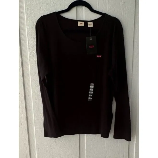 Levi's‎ Women's Crewneck Long Sleeve Ribbed-knit Shirt, Black, Plus Size 4X - Image 7