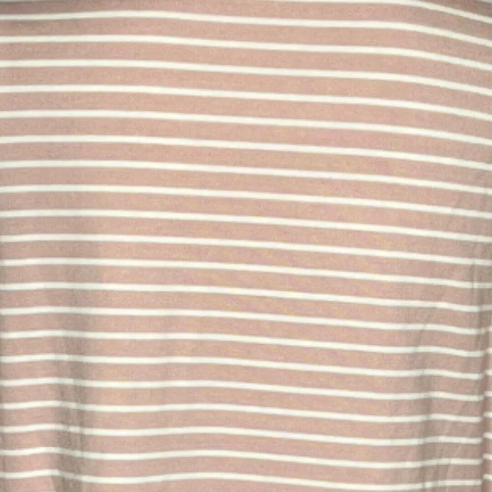 RBX Shirt Womens Small Blush Pink White Stripe Hoodie Everyday Casual Athleisure - Image 5