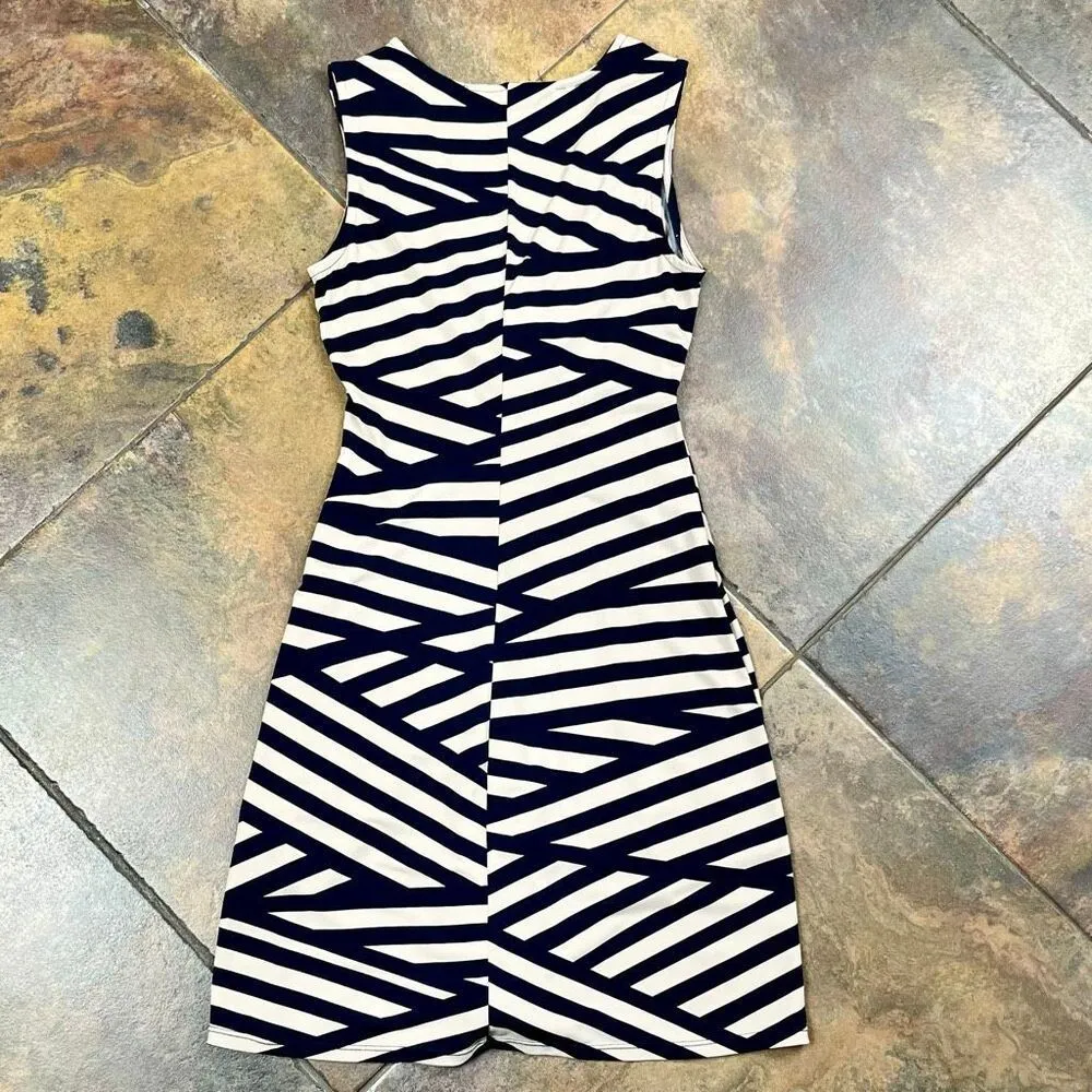 Daisy Fuentes Blue Tan Geometric Tank Sleeve Mini Dress Petite Extra Small - Image 12