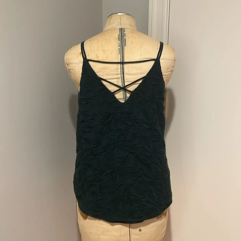 Loft Elegant Green Floral Sleeveless Top Size Small Petite - Image 2