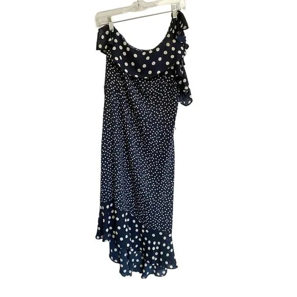 A NEW DAY Women's Polka Dot‎ One Shoulder Midi Dress SZ L - Image 4