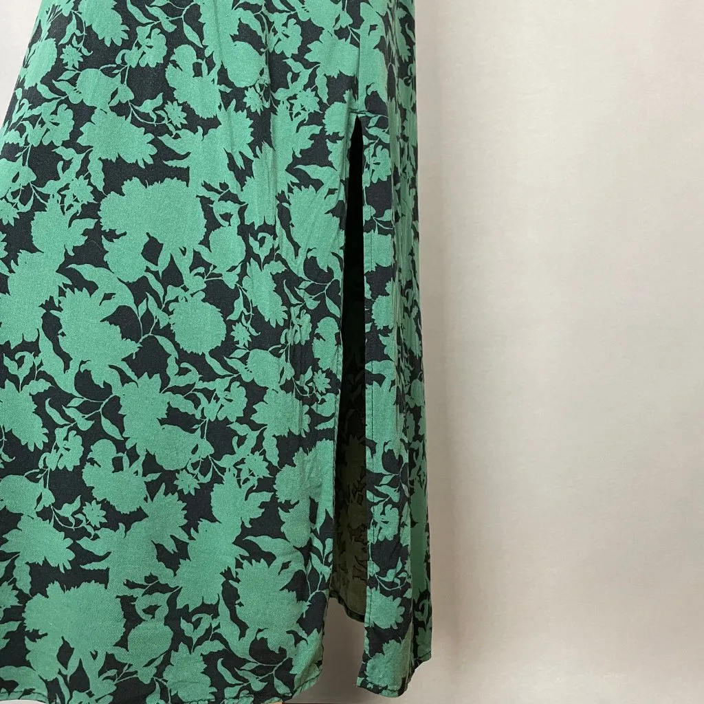 41 Hawthorn Dress Floral Sleeveless Shirred Smocked Back Pockets‎ Size Large Green - Image 12