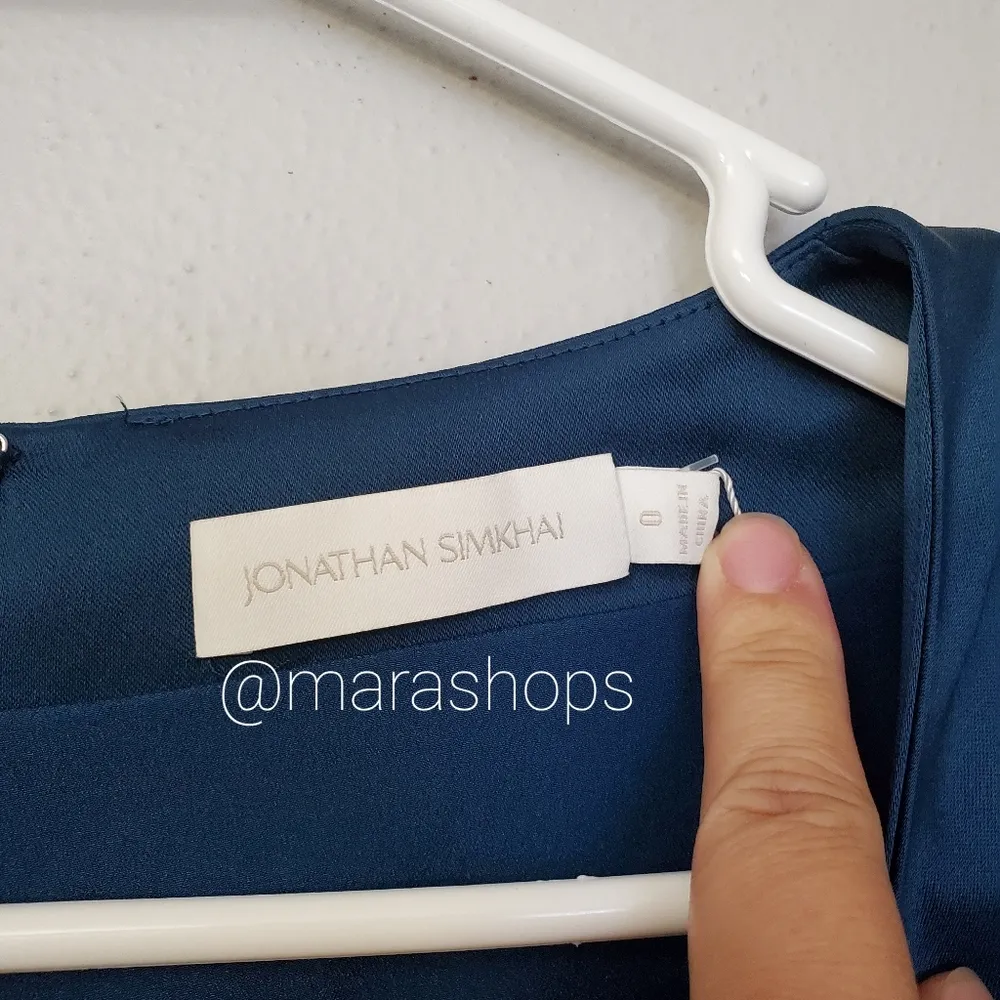 Jonathan Simkhai Jordyn Satin Crepe Mini Dress Size 0 - Image 9