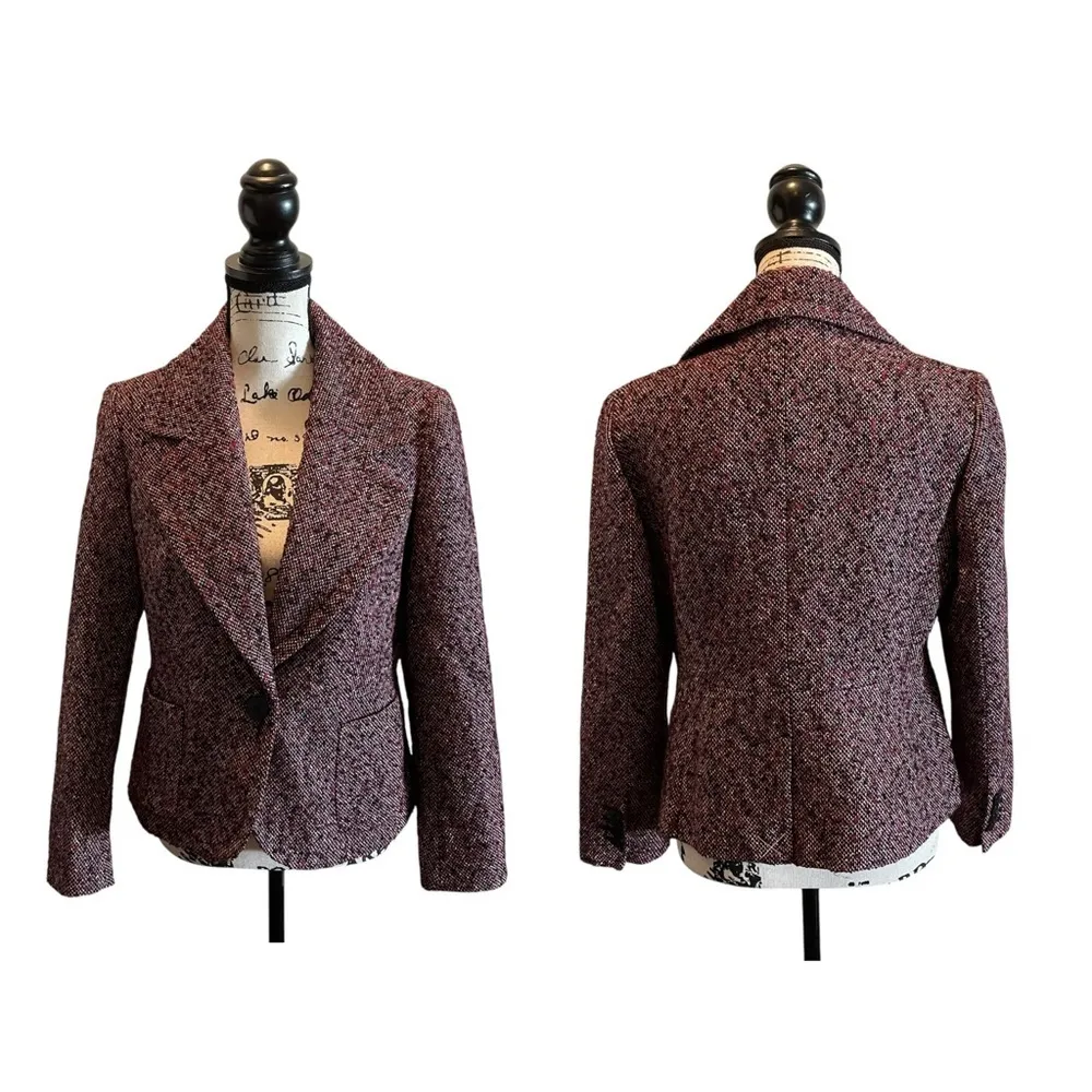 Talbots Petites Tweed Blazer Jacket Purple Size 10P NWT formal business office - Image 11