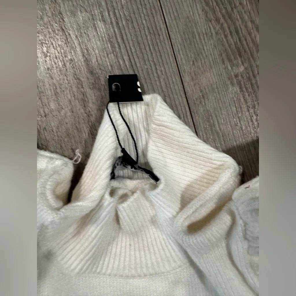 Steve Madden White Long Sleeve Sweater Dress - Image 11