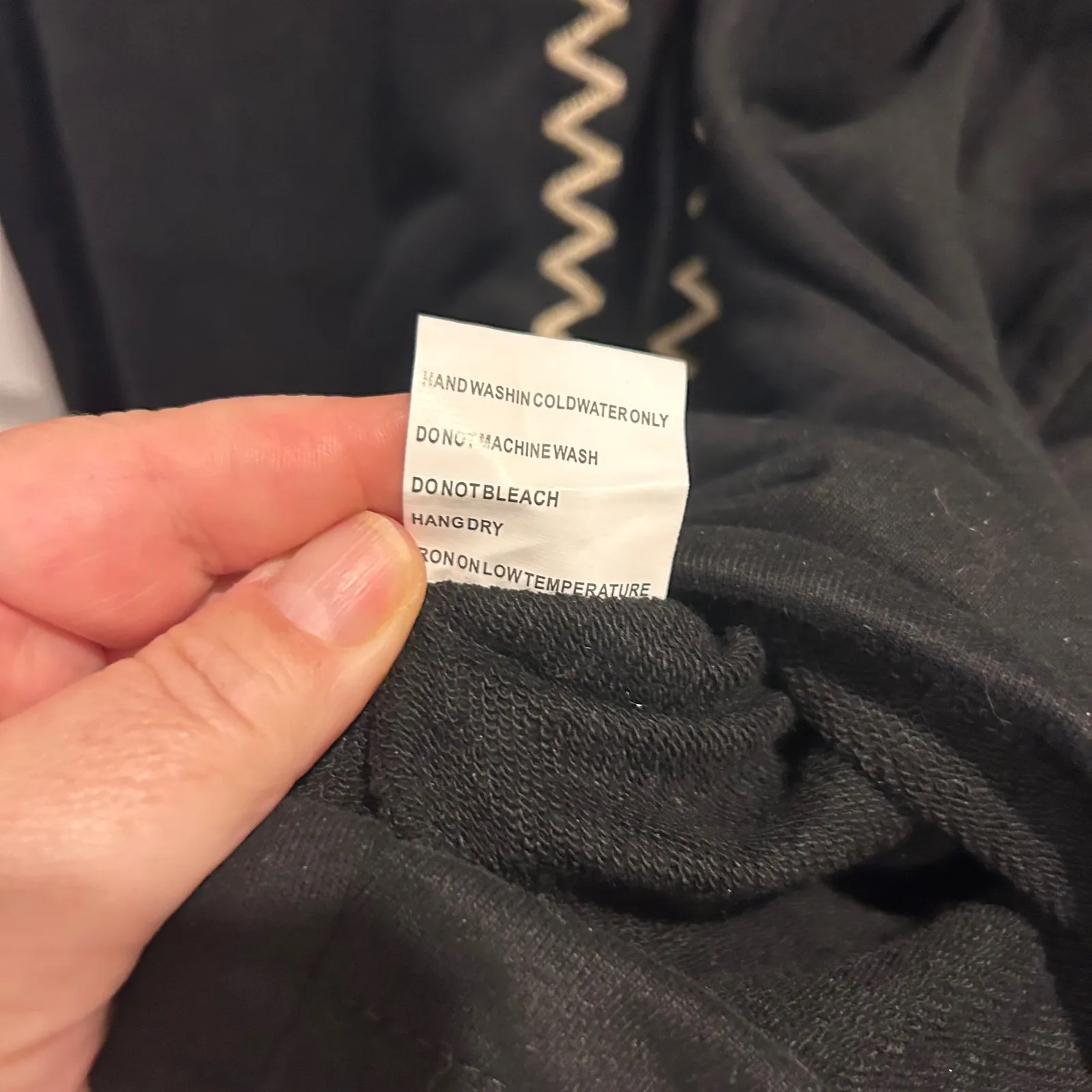 Anthropologie Solitaire Black‎ Floral Embroidered Hoodie Jogger Set Size Large - Image 6