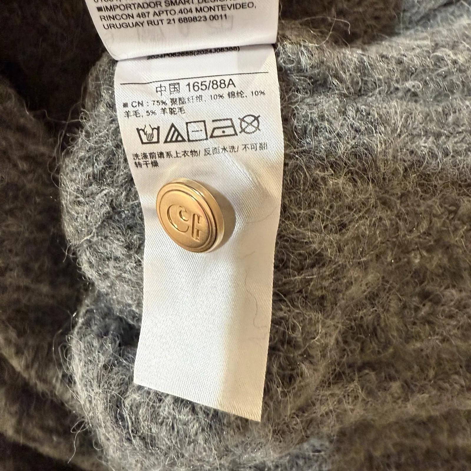 Gap x Cult Gaia Sweater Womens Small Charcoal Gray Cardigan Button Up Alpaca New - Image 11