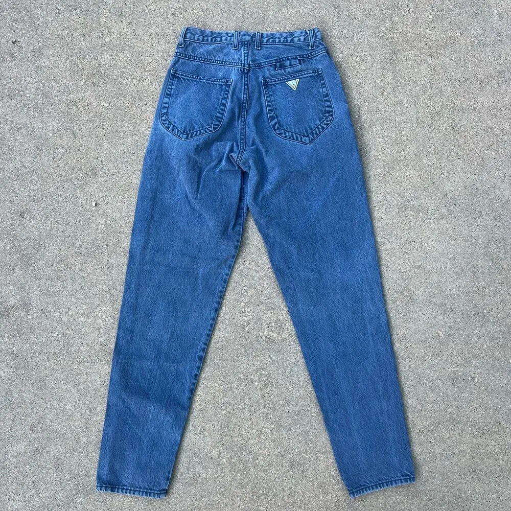 Vintage Guess Jeans High Rise Wedgie Mom Jeans Peekaboo Button Fly Size 29x33 - Image 2