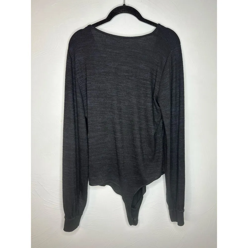 Abercrombie & Fitch Deep V-Neck Body Suit Size XL Long-Sleeve Black NWT - Image 2