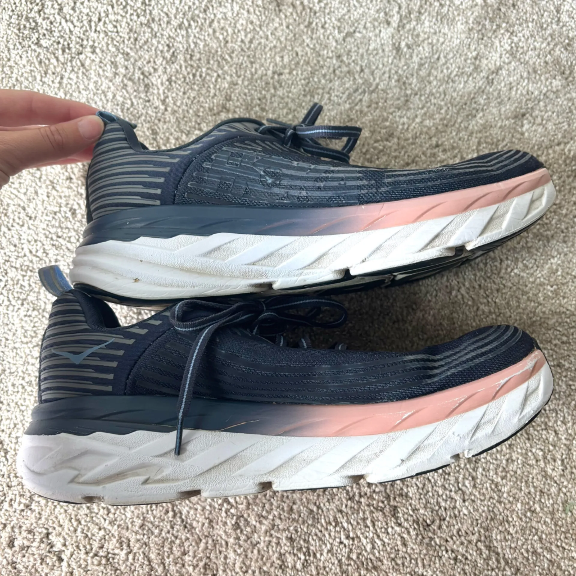 Hoka One One Bondi 6 Running Shoe Blue Pink Activewear Walking Sport Athletic - Image 5