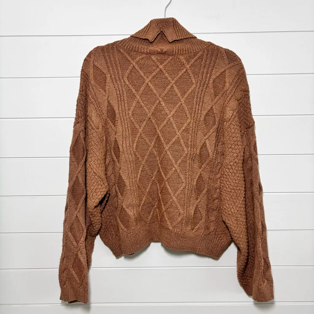 Elie. Elie Tahari brown chunky cable knit sweater women’s Size XL - Image 6