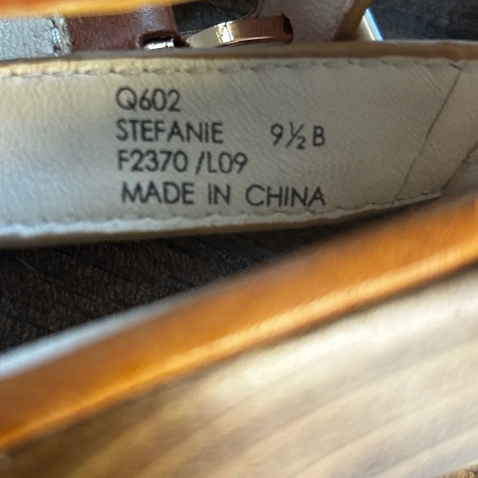 Coach Stefanie Vacchetta Camel Leather High Heeled‎ Strappy Sandal Shoes Sz 9.5B - Image 9