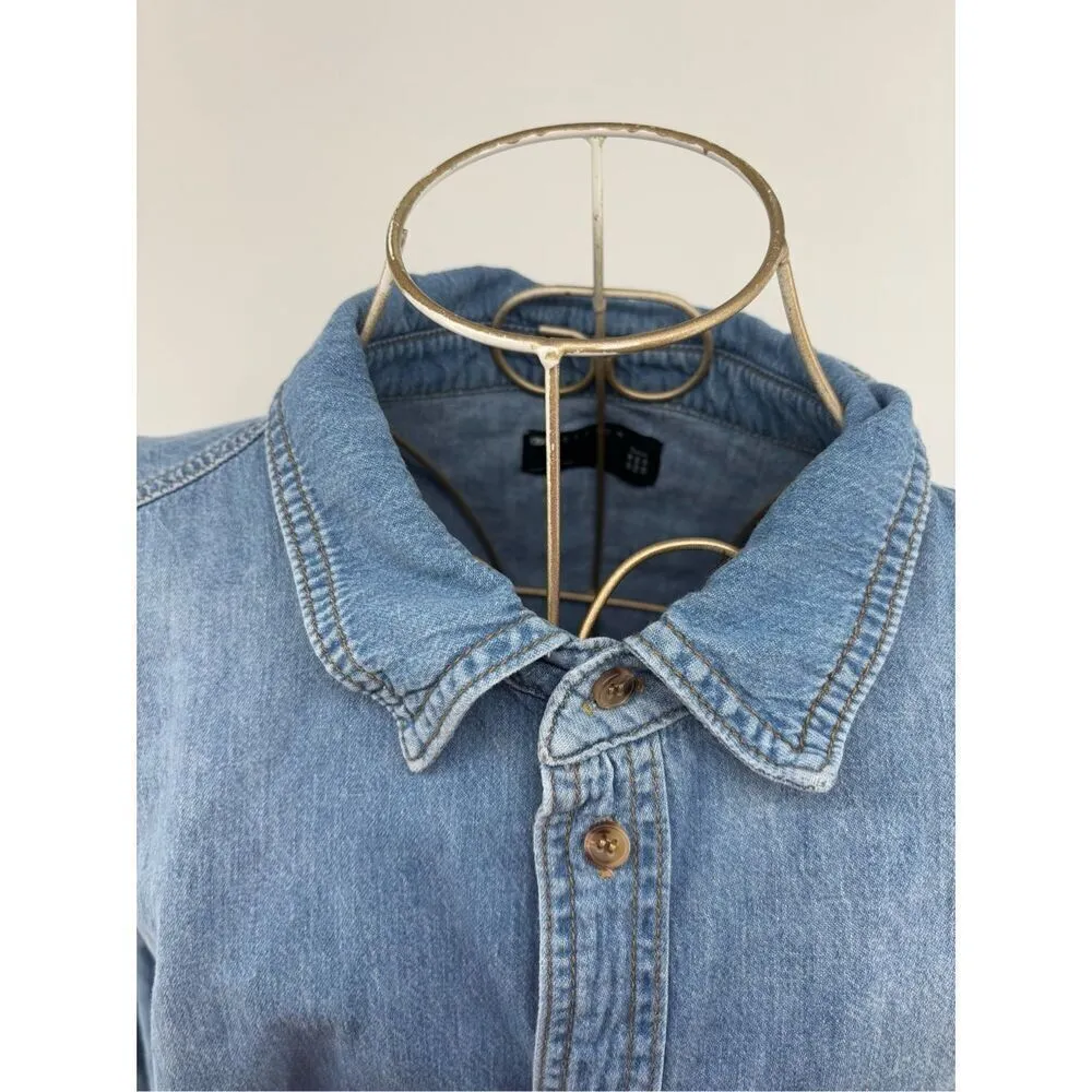 ASOS Curve Women’s Long Sleeve Button Down Denim Jean Shirt Size 14 100% cotton - Image 7