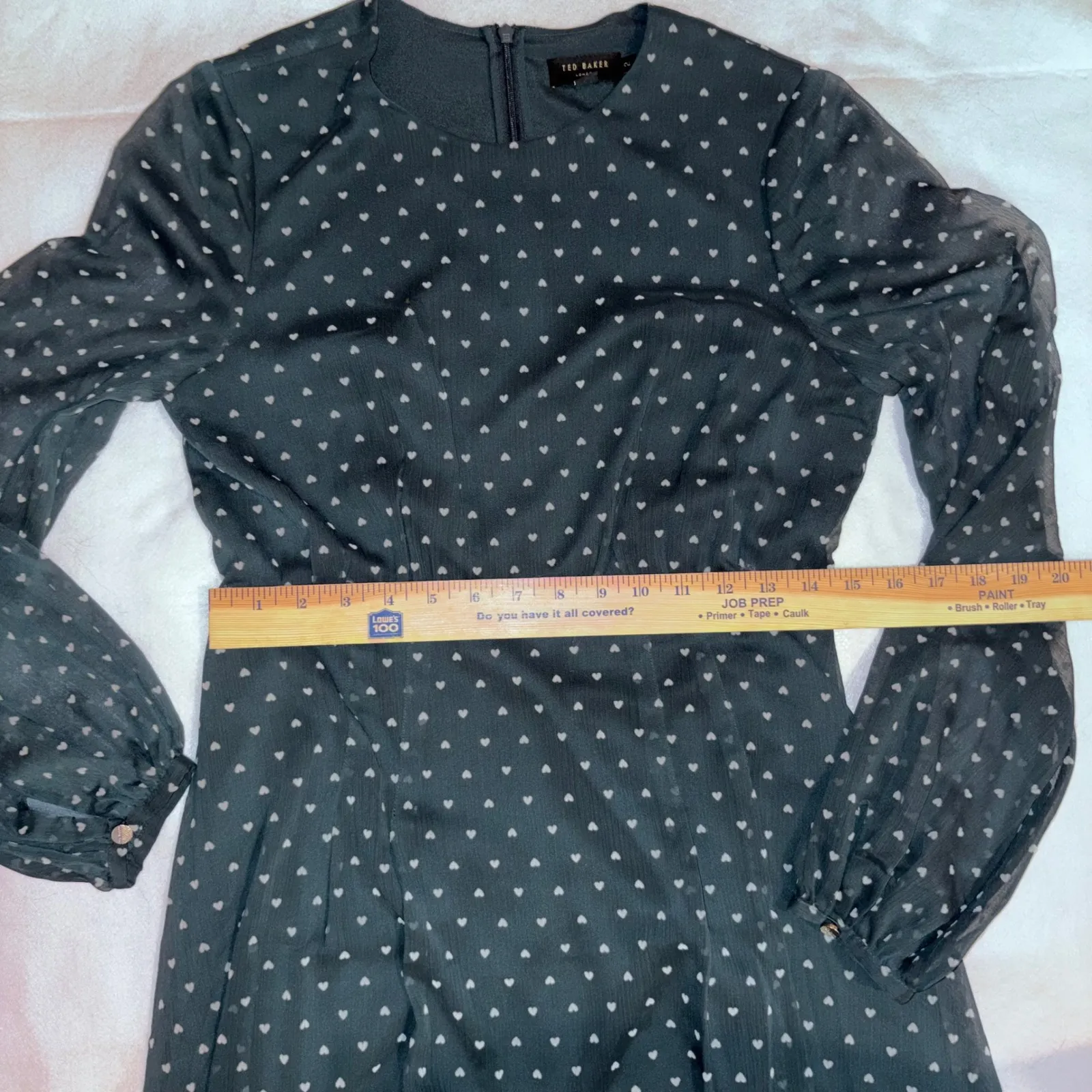 Ted Baker London Kobie‎ Heart Dot Chiffon Long Sleeve Minidress Sheer Chiffon - Image 13