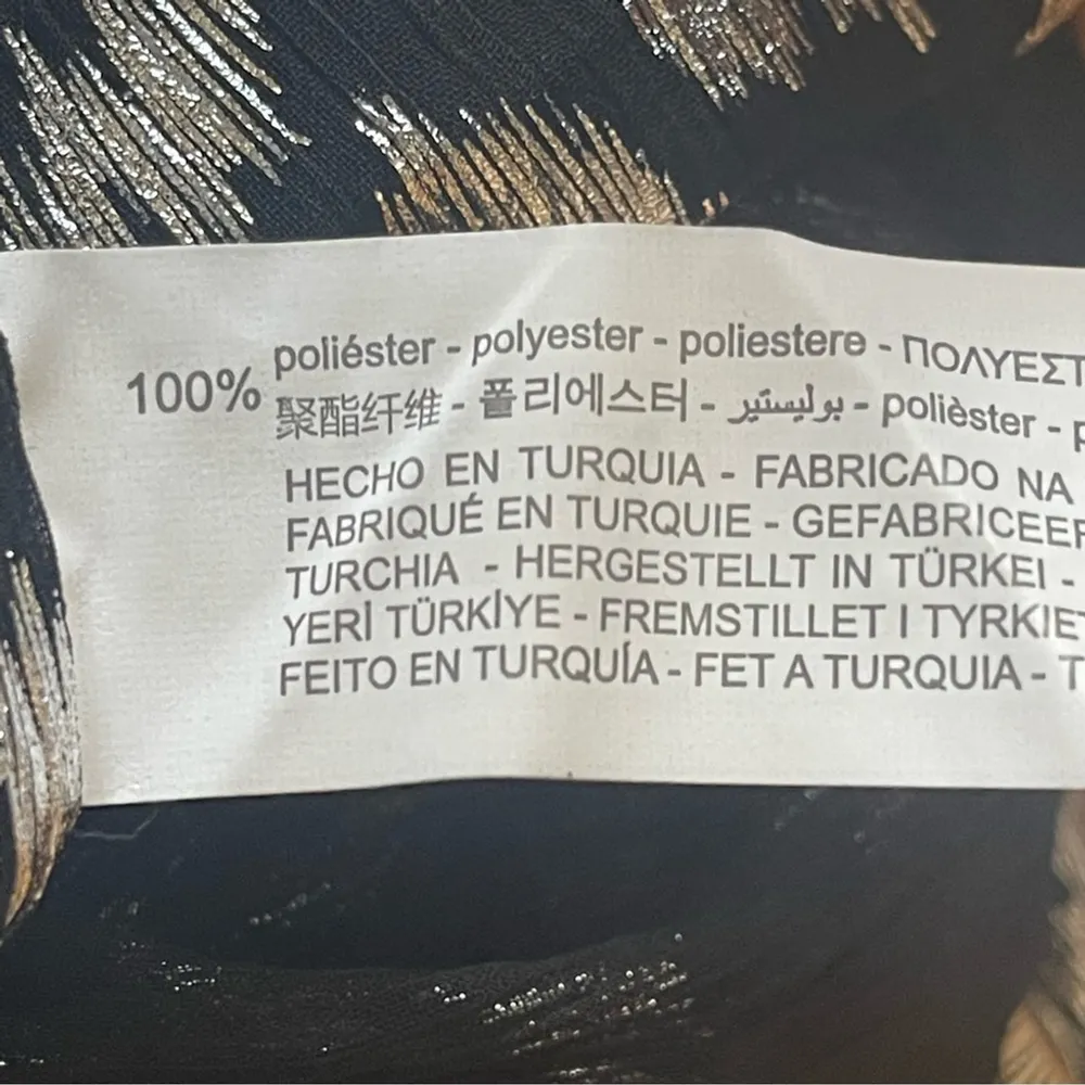 ZARA Wrap Up Knotted Mini Skirt Zigzag printed Party Black And Sliver Sz L - Image 9