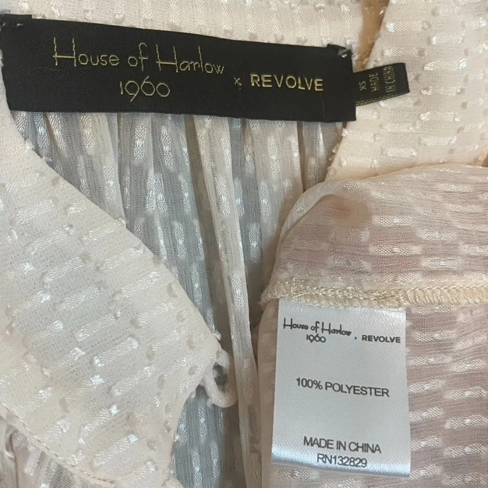 House of Harlow x Revolve Bonet Blouse Blush Pink XS Boho - Image 9