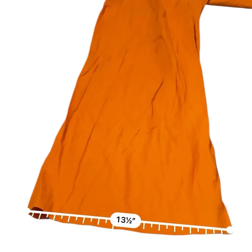 Eudon Choi Belted Wide Leg Pants Bright Orange Linen‎ Blend High Rise Women’s 2 - Image 15