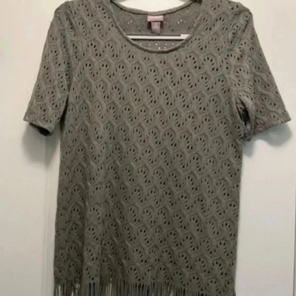 Chico's Crocheted Tunic Top - Size Small (Chico's 1) - with Fringed Bottom EUC - Image 4