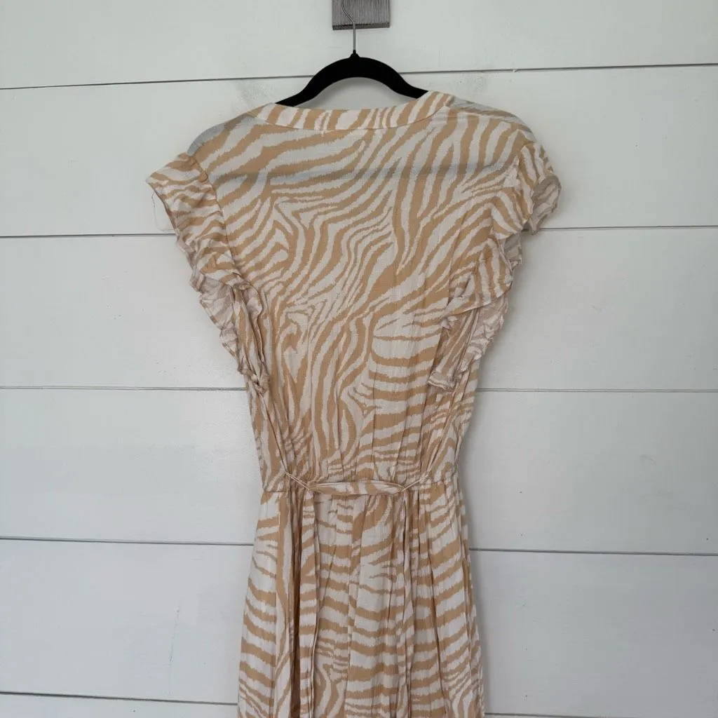 Fair Haven Women’s Medium Tan Patterned Maxi Dress Flowy - Image 4