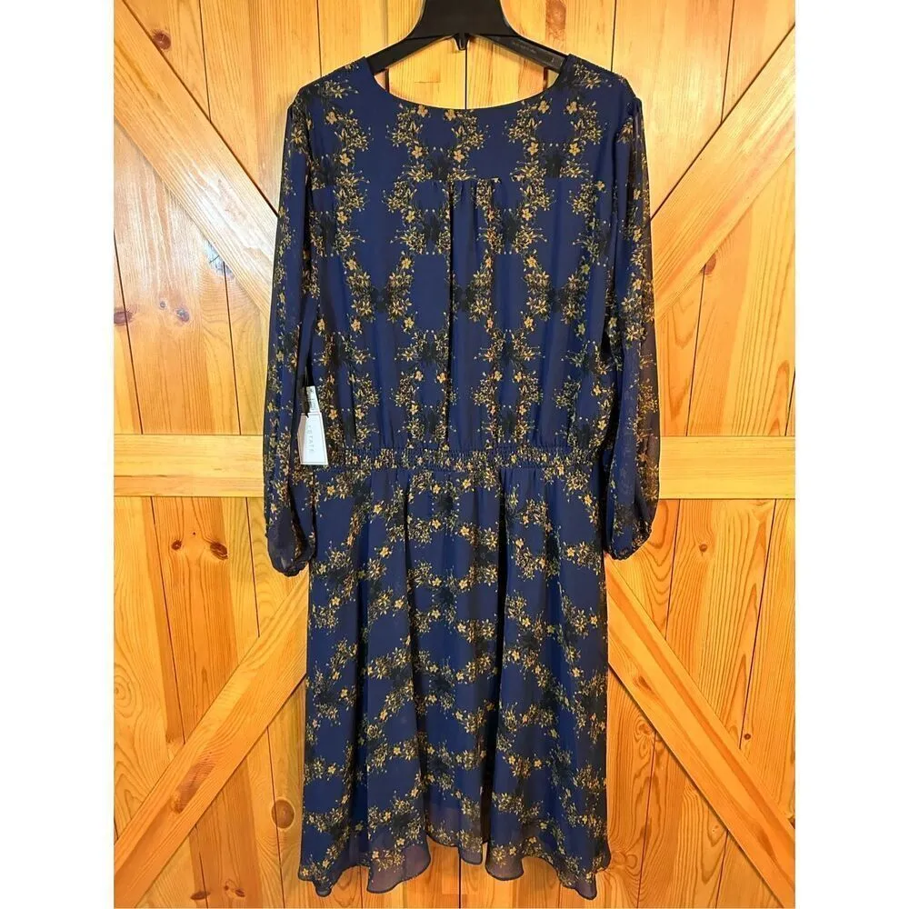 1.STATE Floral Blue Night Golden Hour Dress Size 2X nwt (4822) - Image 7