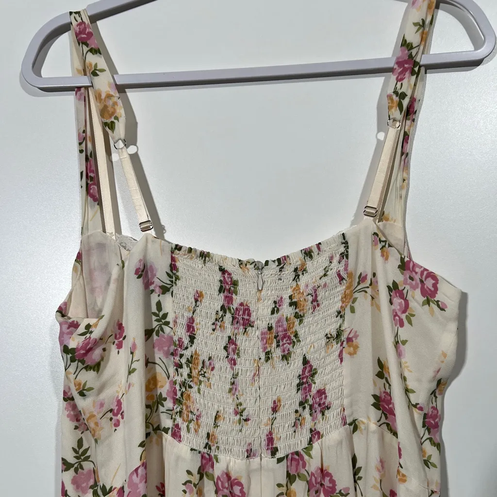 NWT Reformation Irisa Floral Trumpet Dress In Posy Print Sz 12 Pink - Image 7