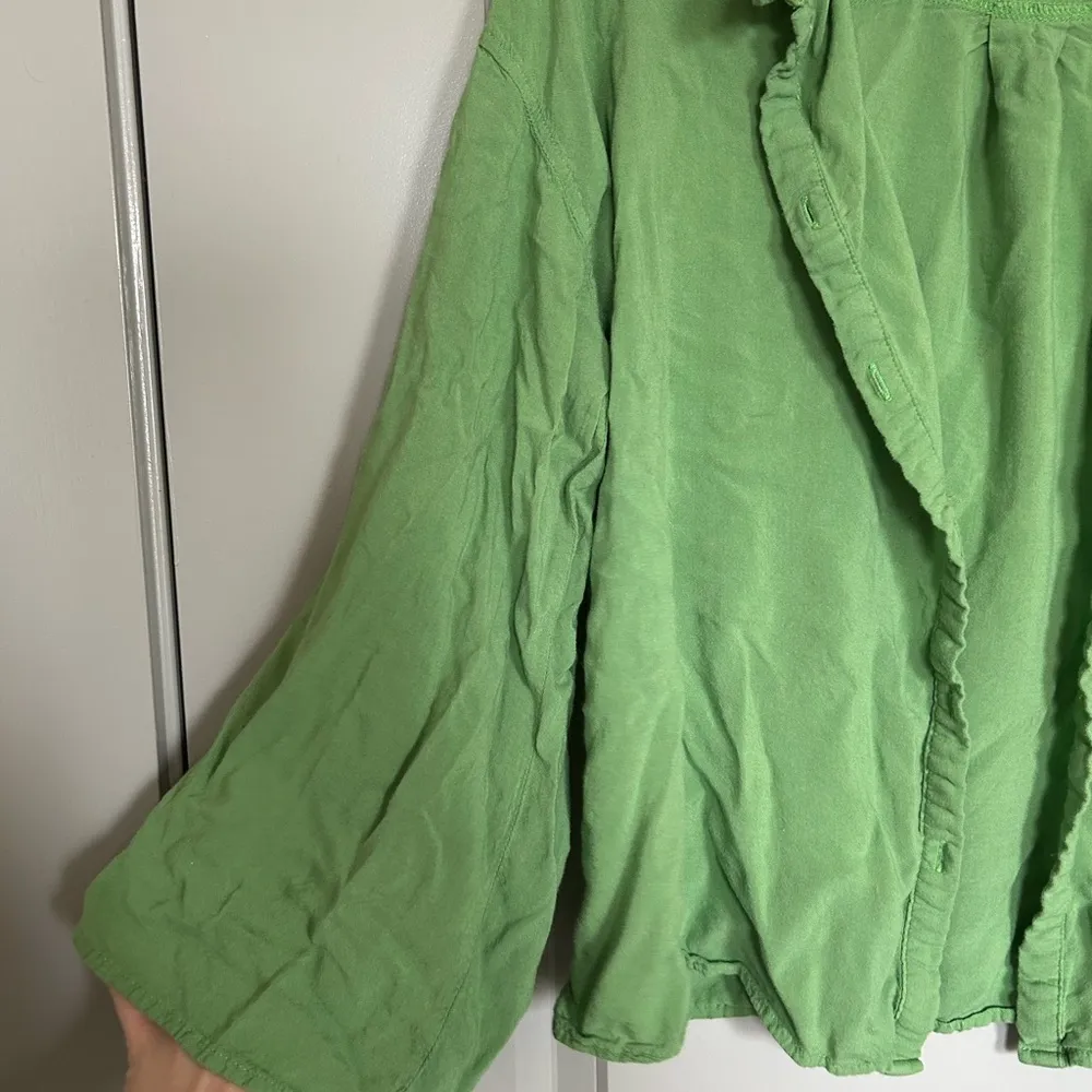 Princess Polly Green Long Sleeve Button Down Shirt - Image 3