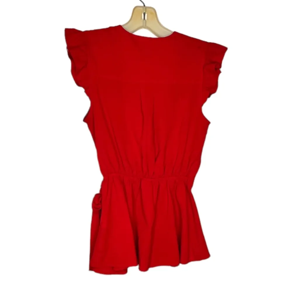 Monteau  Los Angeles Red Wrap Top - Image 5