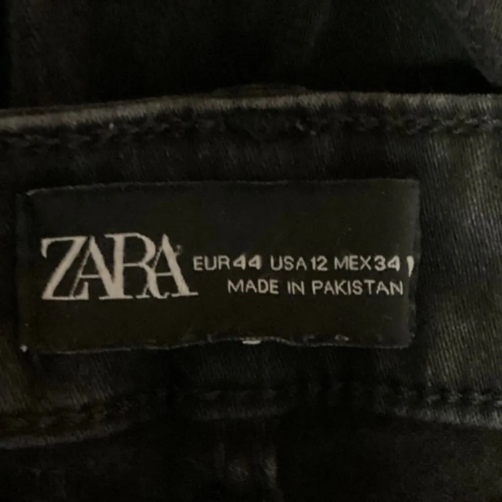 Zara Black Denim Cotton Dark High Rise Casual Ankle Skinny Jeans Size 12 - Image 4