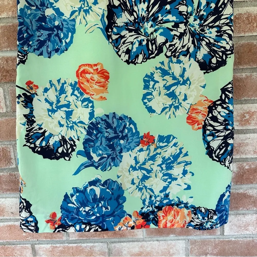 J. Crew Gallery Shift Dress Floral Mint Short Sleeve Crewneck Women’s 6 - Image 8