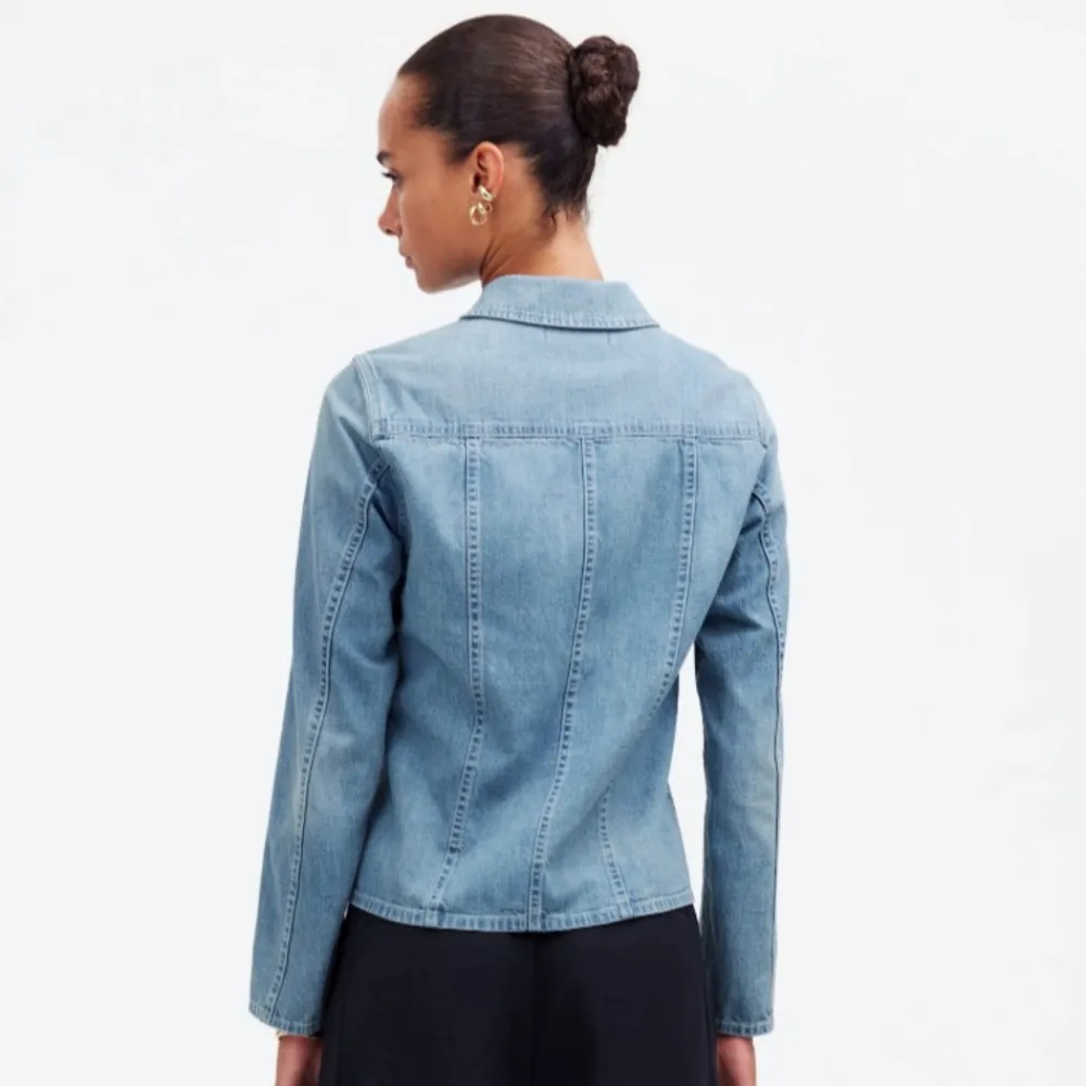 Madewell Womens Blue Shrunken Button-Front Shirt - Image 2