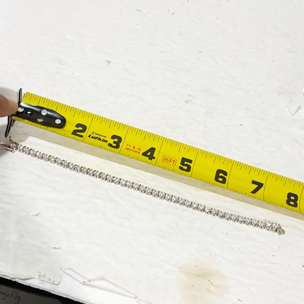 Sterling Silver 925 Clear Round CZ S Style Tennis Bracelet Jewelry - Image 4