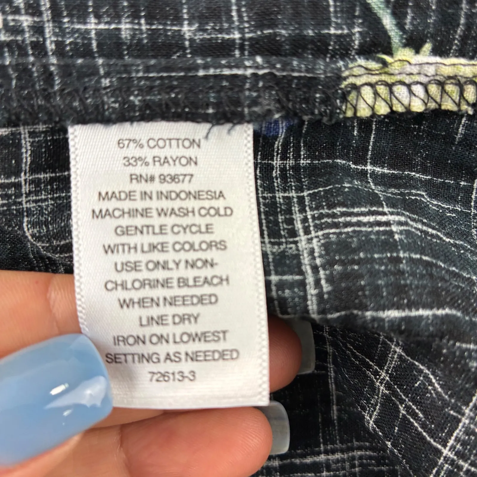 ANA A New Approach Floral Blouse Black XXL Button Up Long Sleeve Top Peasant‎ - Image 7