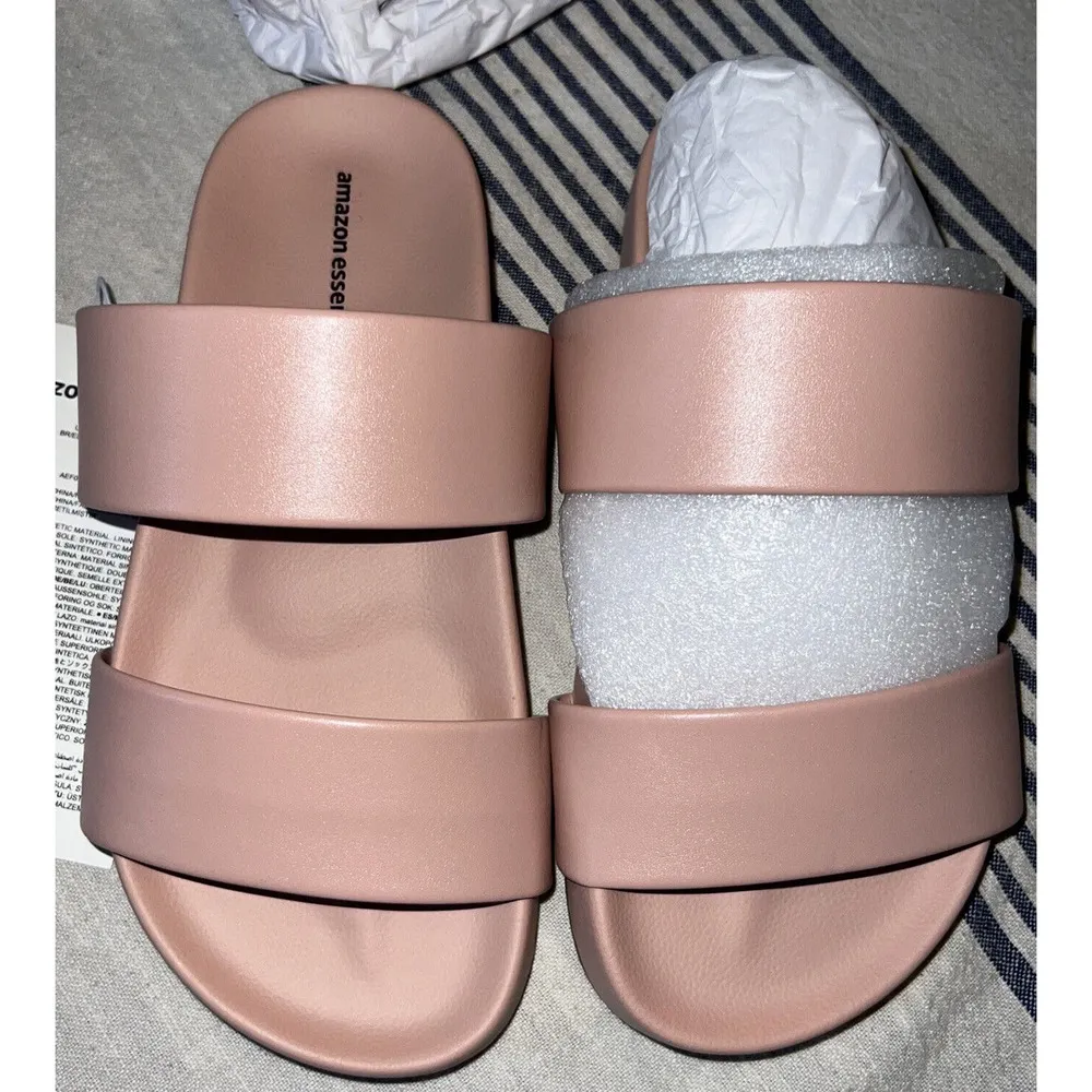 Amazon Essentials Women's Two Band Slide Sandal Dusty Pink Size 5 NWT - Image 6
