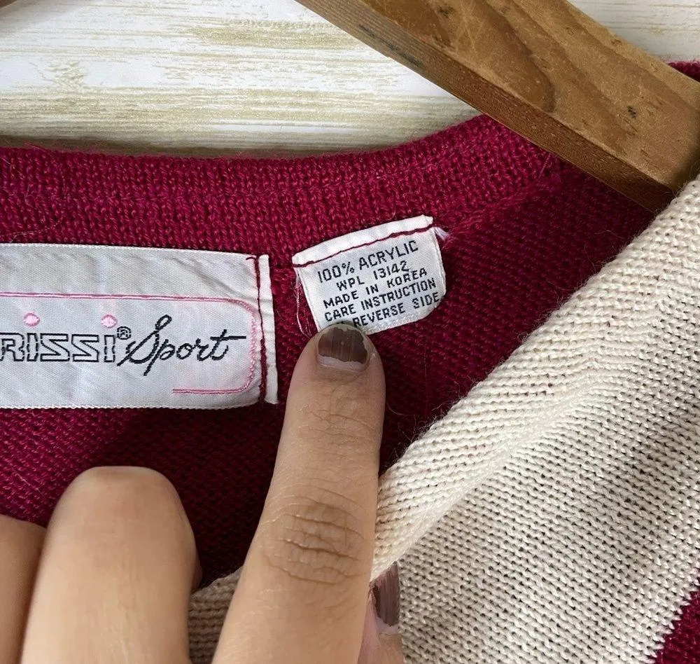 Vintage 80’s Trissi Colorblock Lightweight Knit Sweater - Image 4