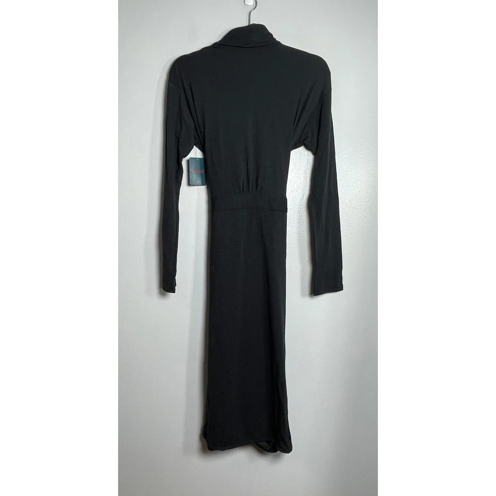 TOMMY JOHN SST Long Robe Small Black NEW Lounge Second Skin Comfort Pockets - Image 4