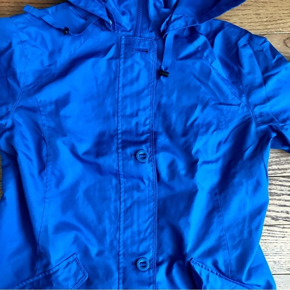 Lands’ End Rain Windbreaker Hooded Royal Blue Jacket Women’s Size XS (4 - Image 4