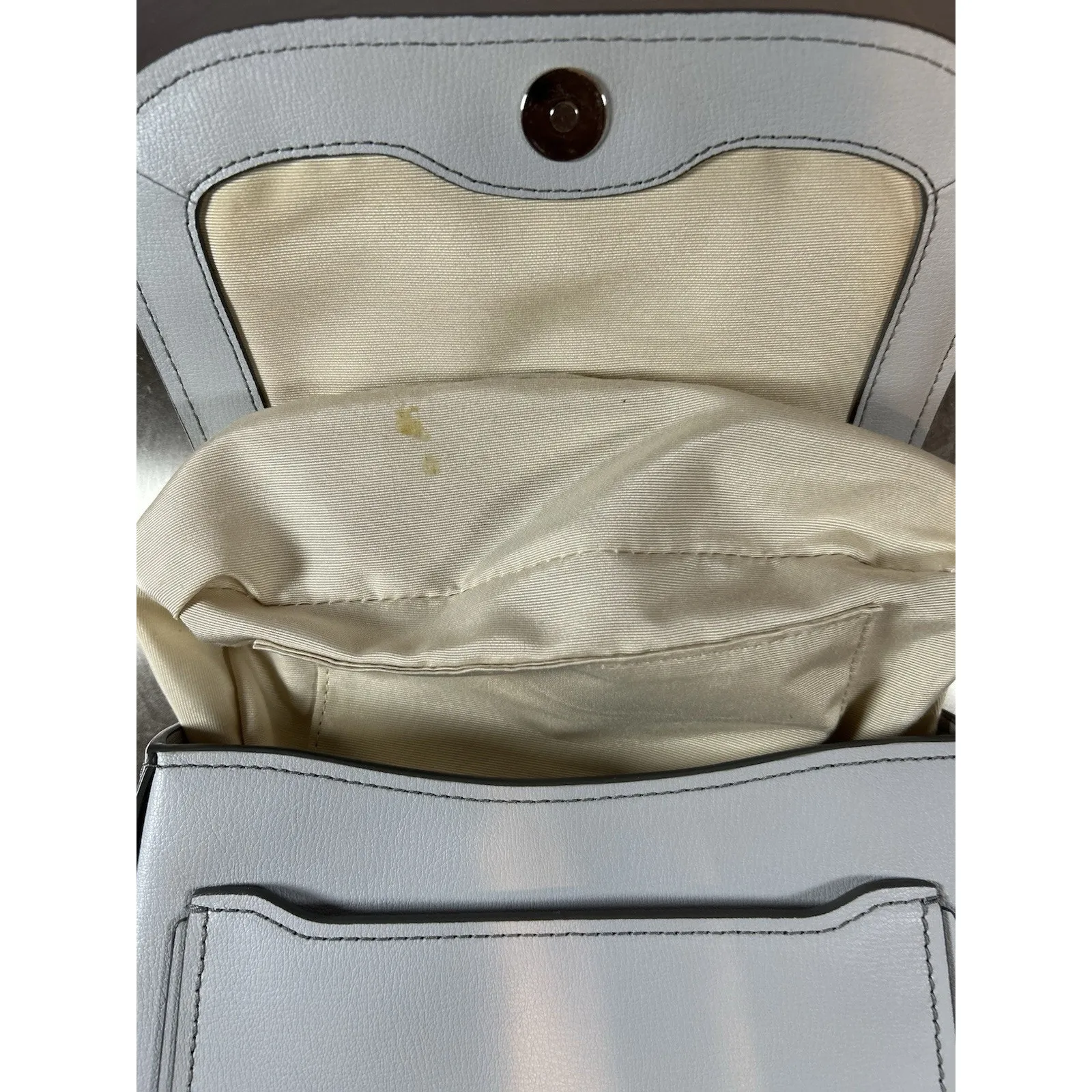 Edgy MARC JACOBS New York Rider Gray Genuine Leather Crossbody Shoulder Bag - Image 10