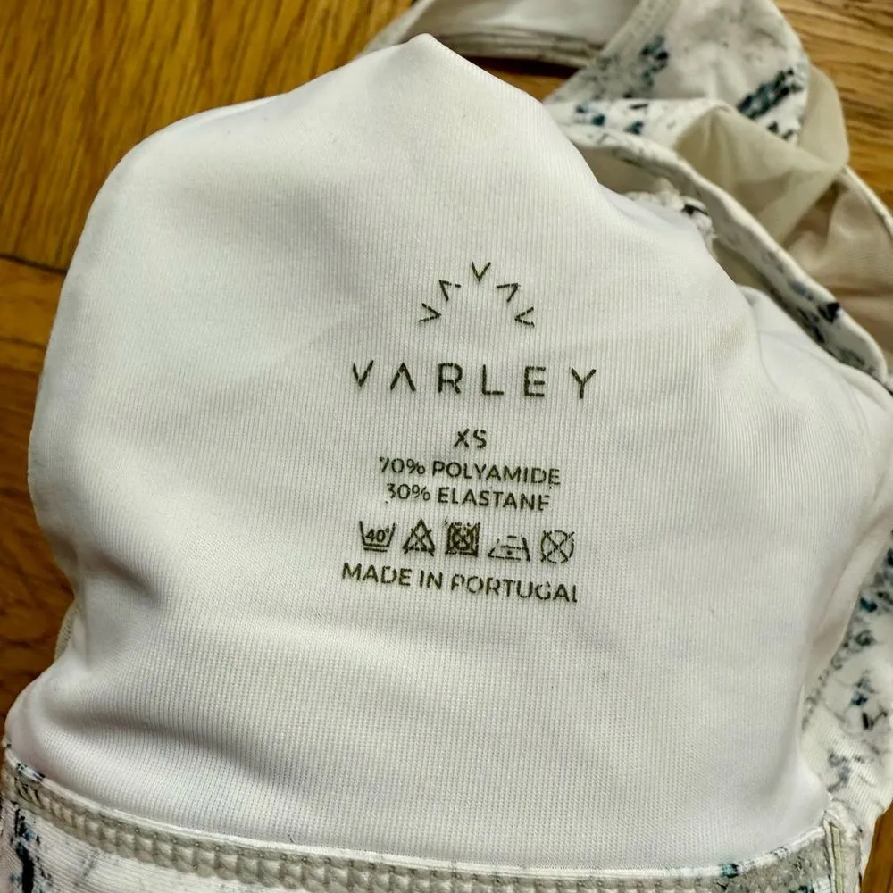 Varley White Snakeskin Print V Crop/Sports Bra, Size XS, VGUC - Image 5