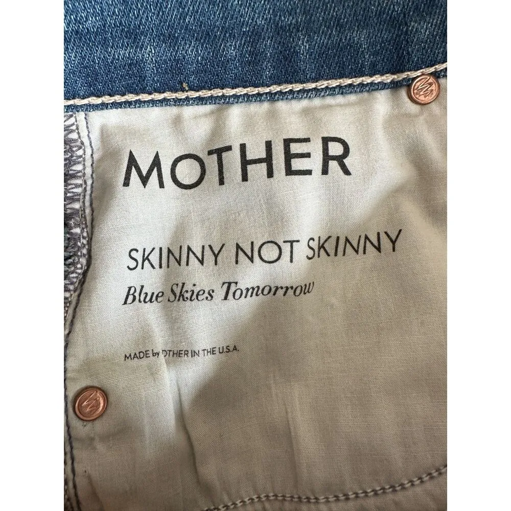 Mother Skinny Not Skinny Blue Skies Tomorrow Wash Jeans Size 27 - Image 8