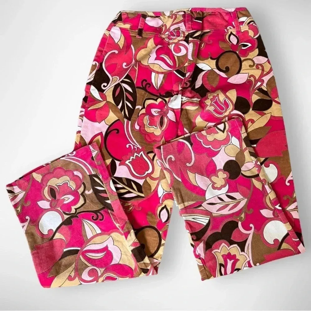 BAMBOO TRADERS Retro Wide Leg Corduroy Pink‎ Brown Pants Size 6 | EUC Pink - Image 4