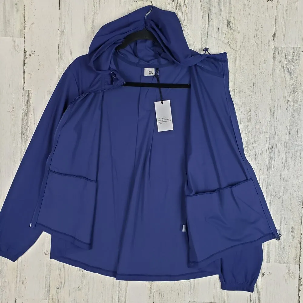 NWT Iris & Ink Hooded Zip Up Patriot Blue Performance Jacket Women's Size Large - Image 7