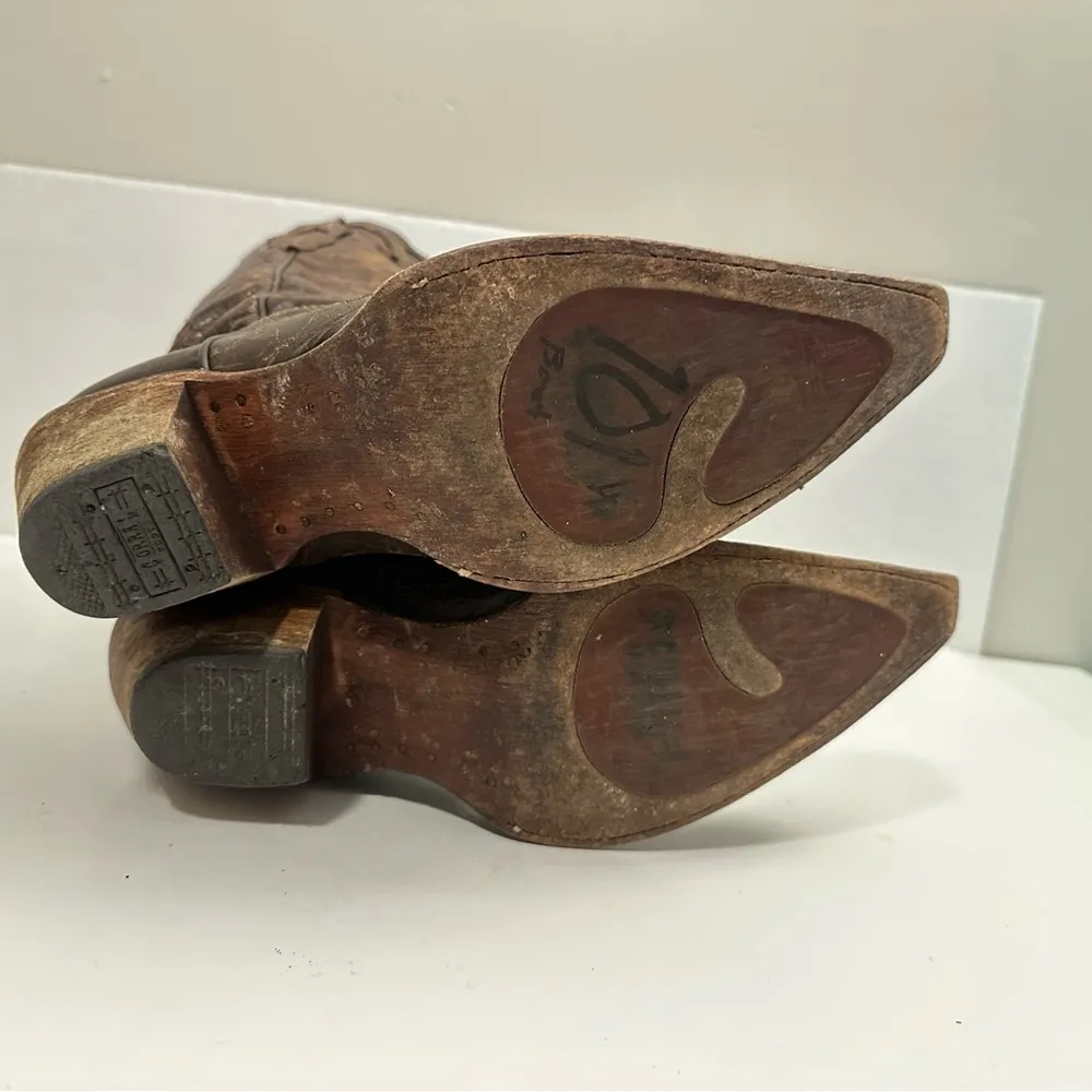 CORRAL Women's Vintage Lizard Inlay Snip Toe Cowgirl Boots C2109 Size 9.5 - Image 12