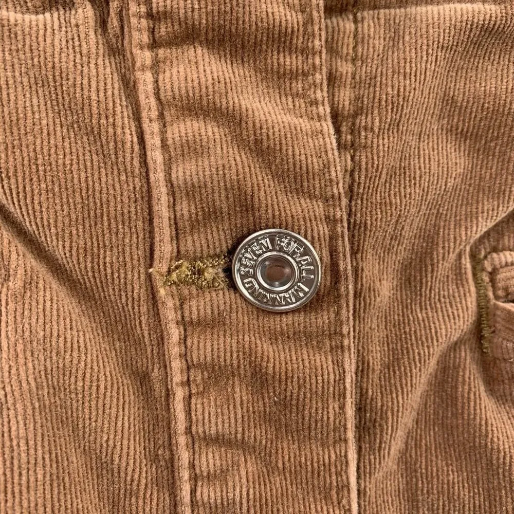 7FAMK Brown Corduroy Button Front Skirt Size 31 - Image 6