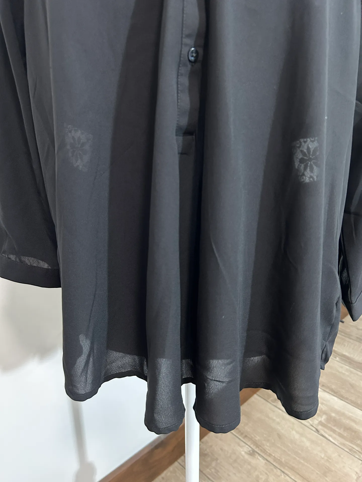 Outfitters Blouse Lace Pleated Boho V Neck 3/4 Sleeve Black XL/TG - Image 13