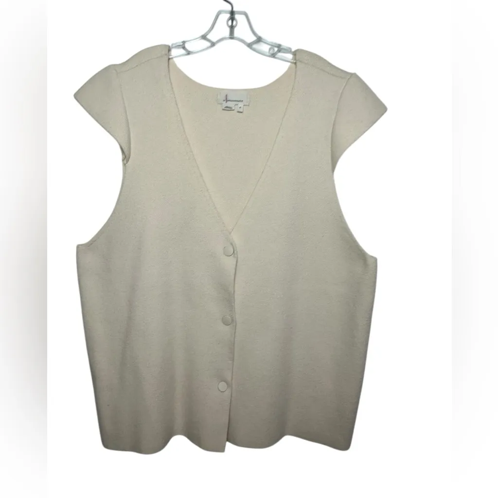 Anthropologie The Willa Oversized Sweater Vest Size X-Large  Ivory - Image 3