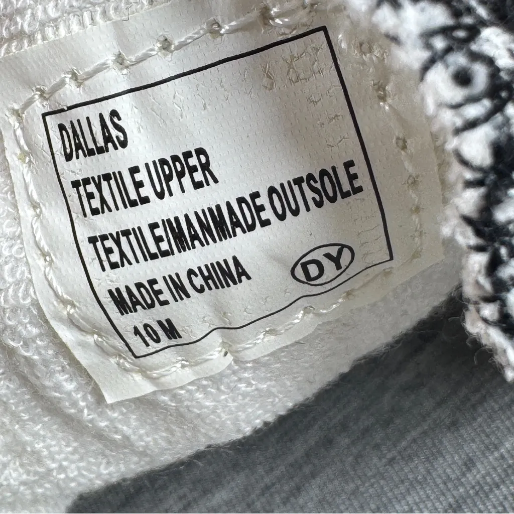 Jellypop Dallas Houndstooth Check Knit Lace Up Sneakers Black White Size 10 - Image 10