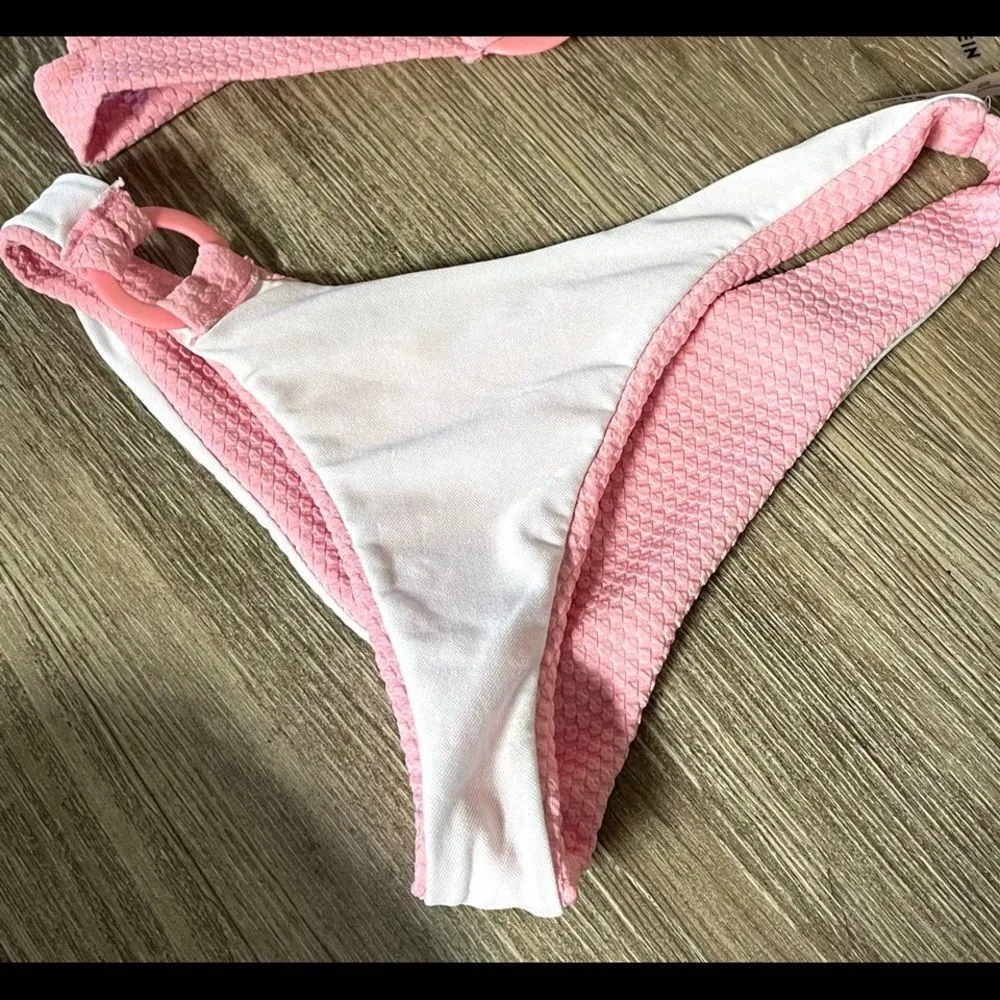 Shein ring linked pink halter bikini - Image 14