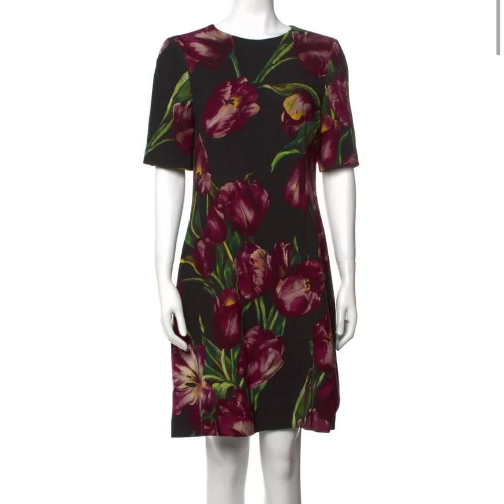 NWOT Dolce&gabbana tulip print wool dress size36 - Image 3