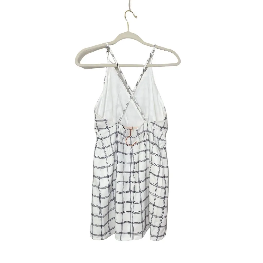 NBD Mist Dress Size Small Black & White Grid Mini Crisscross Straps Sz S - Image 6